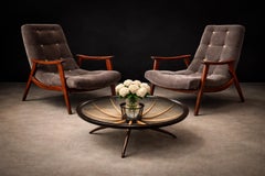 Paire de fauteuils "Canoa" en Wood & Fabric by Gelli, c.C. 1960s