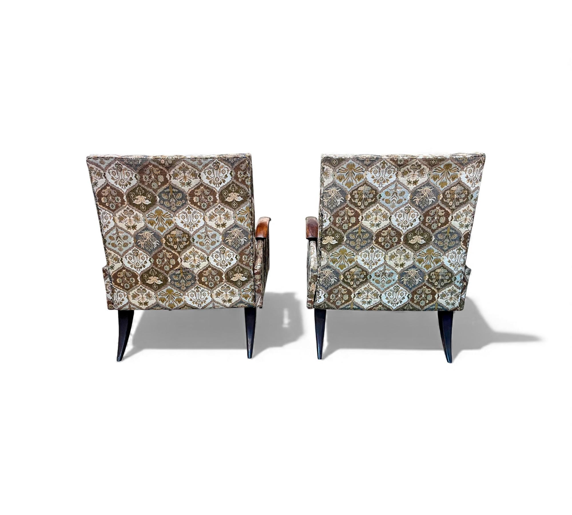 Modernes brasilianisches Sesselpaar aus Hartholz und Stoff, Liceu De Artes, 1960er Jahre (Brasilianisch) im Angebot