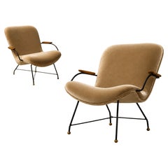 Modernes brasilianisches Sesselpaar aus Rosenholz und Mohair, Carlo Hauner, 1950er Jahre