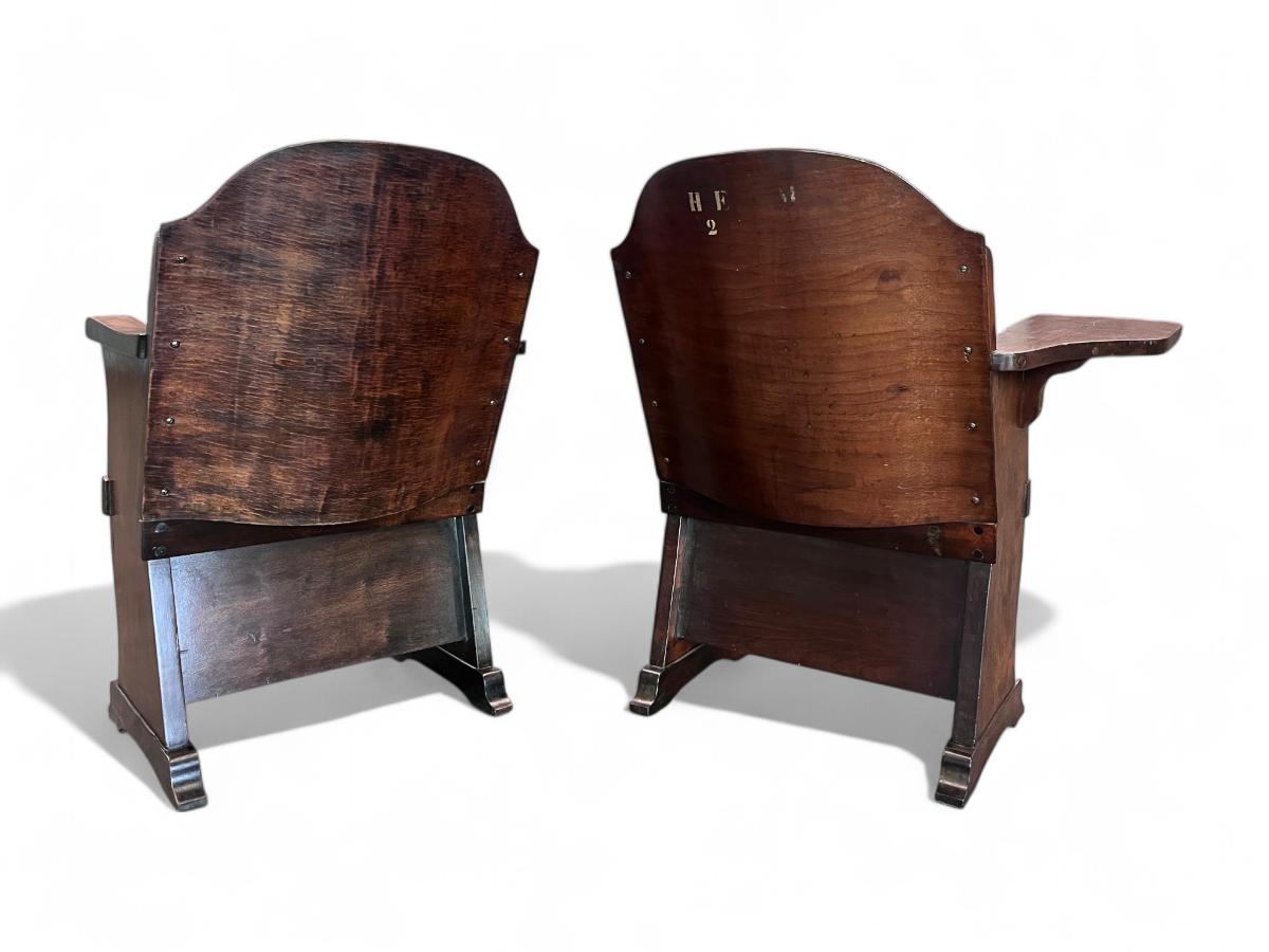 Travail du bois Paire de fauteuils d'auditorium modernes brésiliens en bentwood, A.I.Cimo, c. 1950s en vente