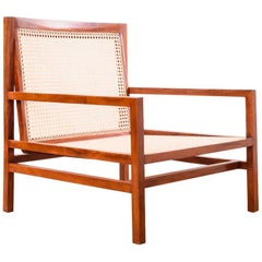 Brazilian Modern Pair of Cane Lounge Chairs by Joaquim Tenreiro, Early 1960s