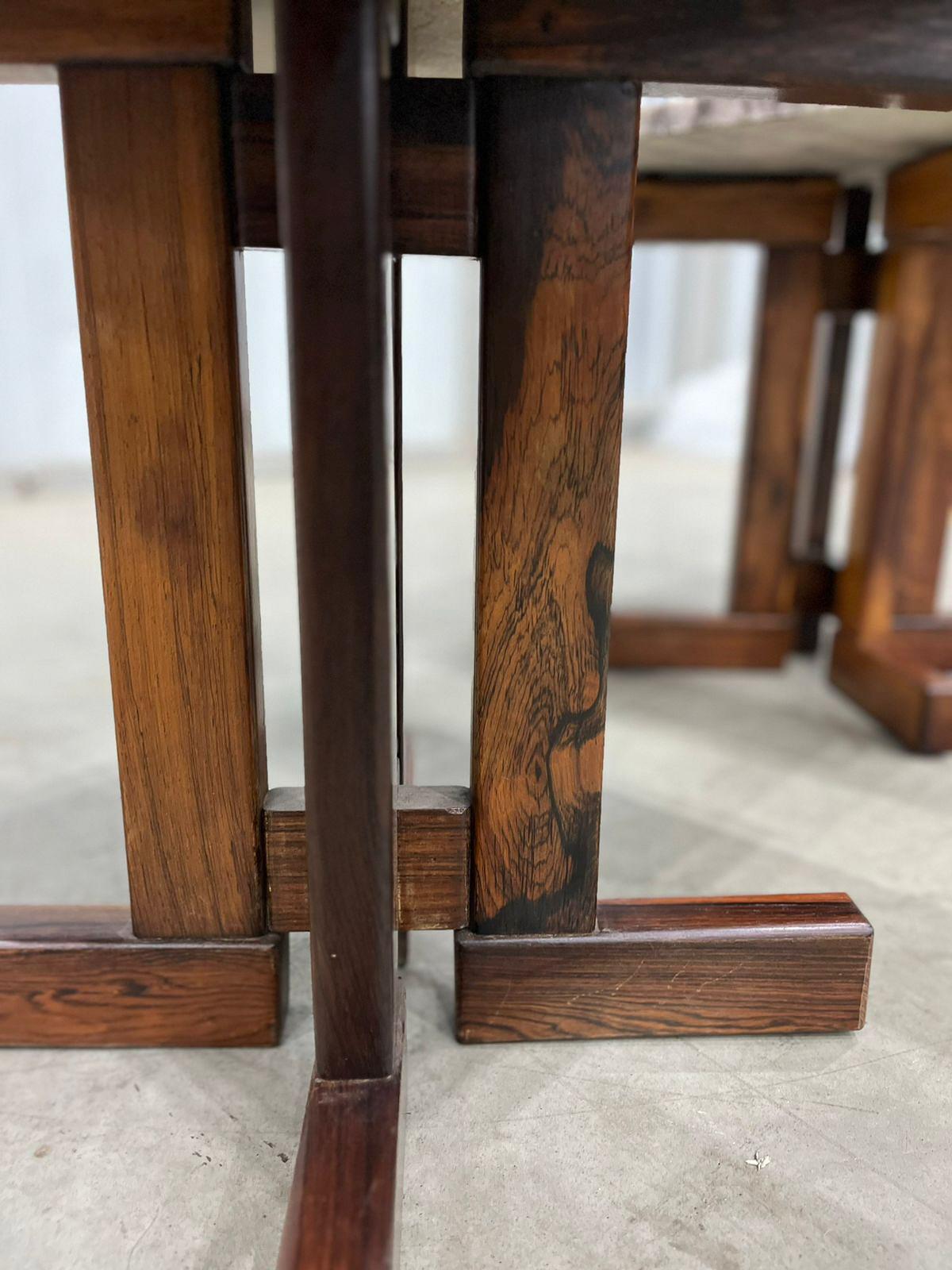 Brazilian Modern Pair of Side Tables in Rosewood and Granite by Celina, c. 1960 For Sale 5