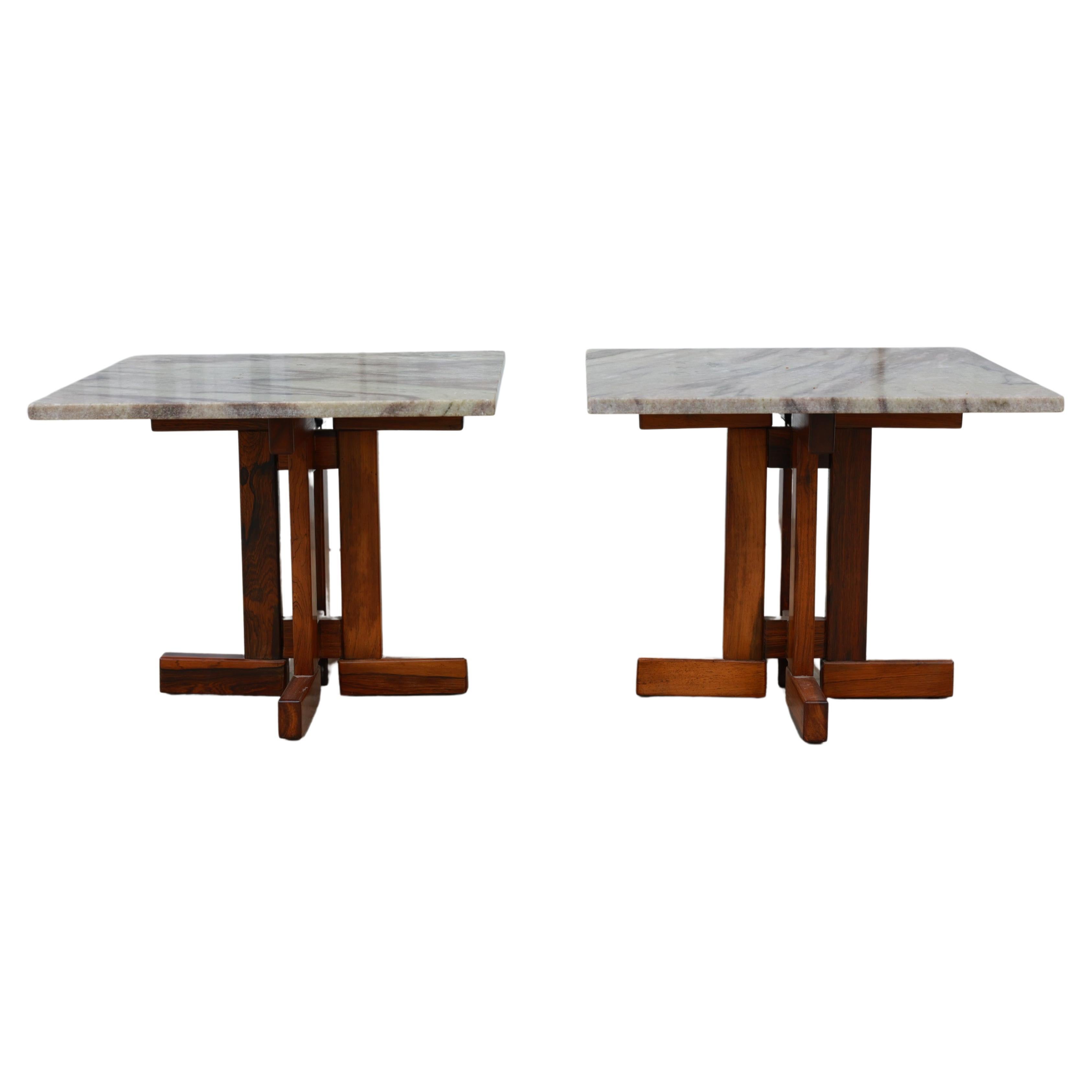 Available today in NYC with free domestic shipping included these Brazilian Modern Pair of Side Tables in Rosewood and Granite by Celina are nothing less than spectacular!

These side tables showcase a blend of Brazilian rosewood and a luxurious