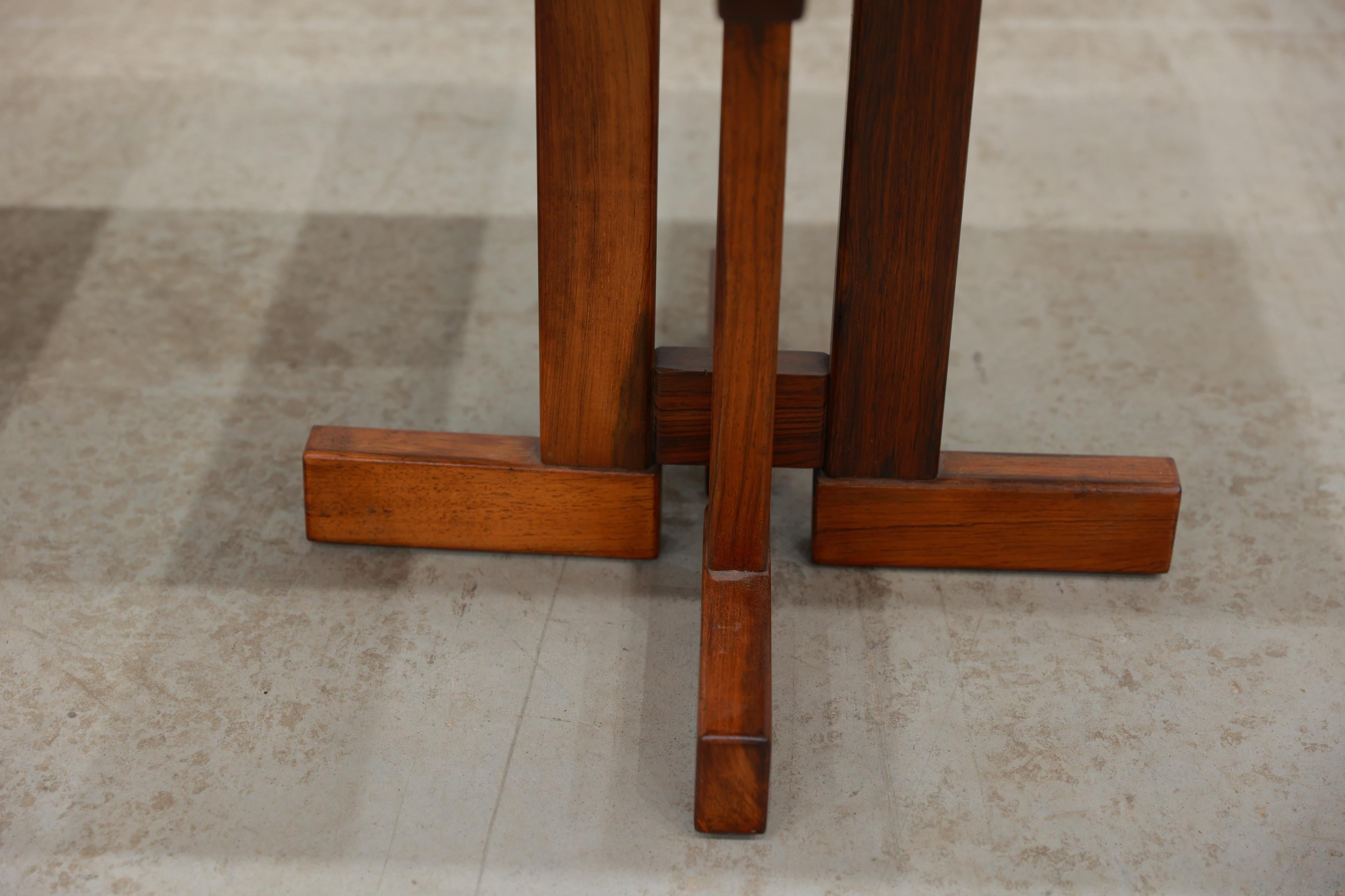 Mid-Century Modern Brazilian Modern Pair of Side Tables in Rosewood and Granite by Celina, c. 1960 For Sale