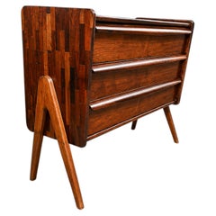 Brazilian Modern Patchwork Imbuia Chest of Drawers by Cimo, Brazil, 1950s