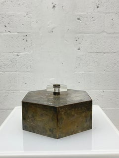 Brazilian Modern Patinated Brass and Lucite Box, 1950s