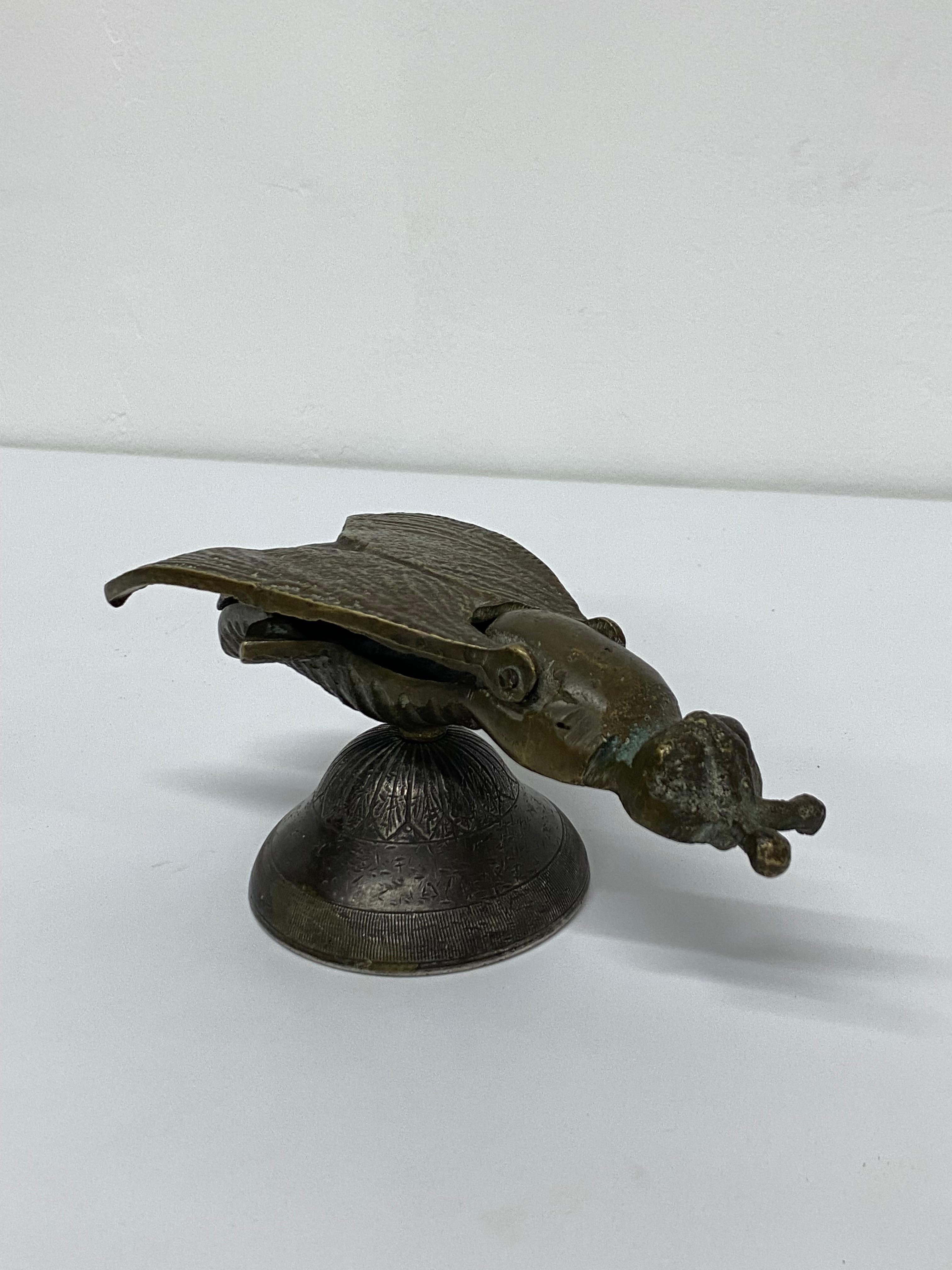 Patinated brass sculpted insect ashtray or catchall. Brazil, 1950s.