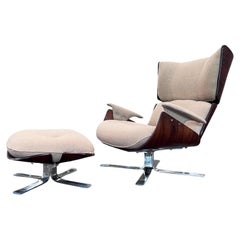 Brasilianischer moderner Sessel „Paulistana“ mit Ottomane von Jorge Zalszupin, um 1959