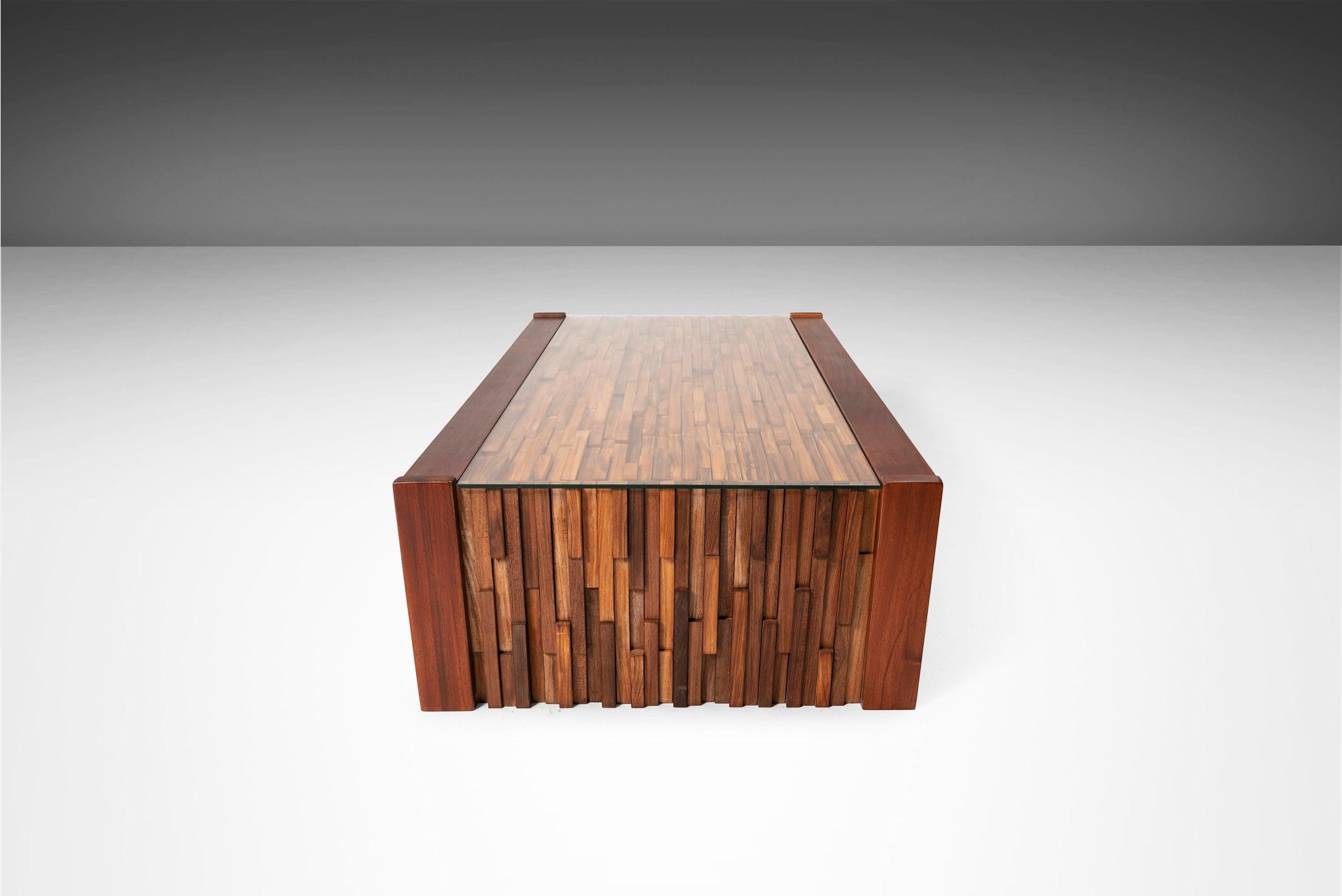 Rosewood Brazilian Modern Percival Lafer Coffee Long Coffee Table, c. 1970's For Sale