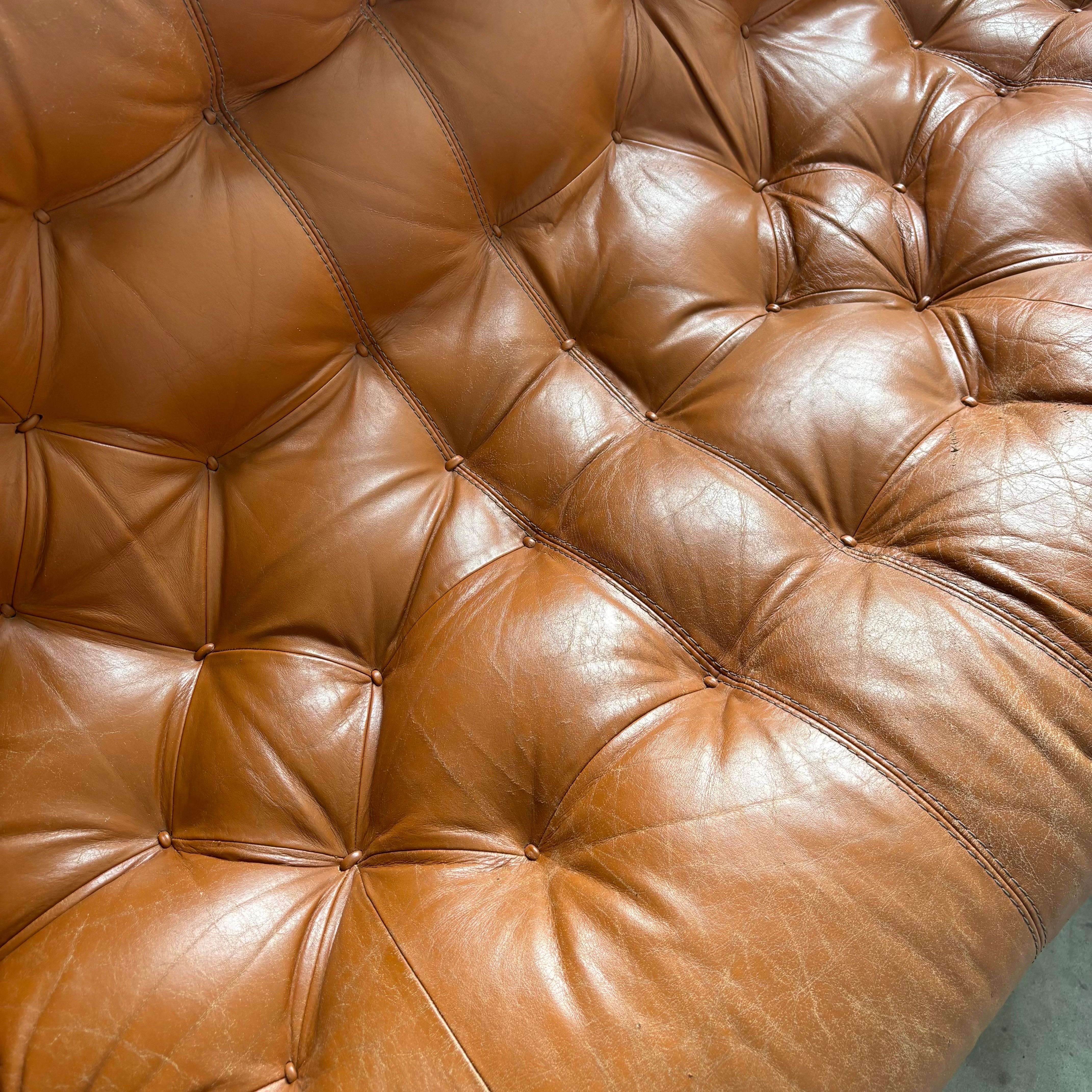 Leather Brazilian Modern Percival Lafer MP-41 Sofa For Sale