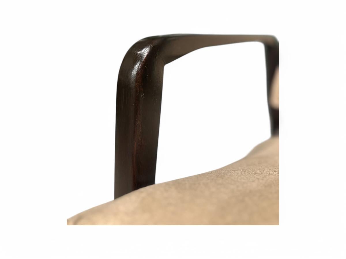 Chaise reclinabile moderna brasiliana in legno duro e Ultrasuede, Gerdau, anni '40 in vendita 8