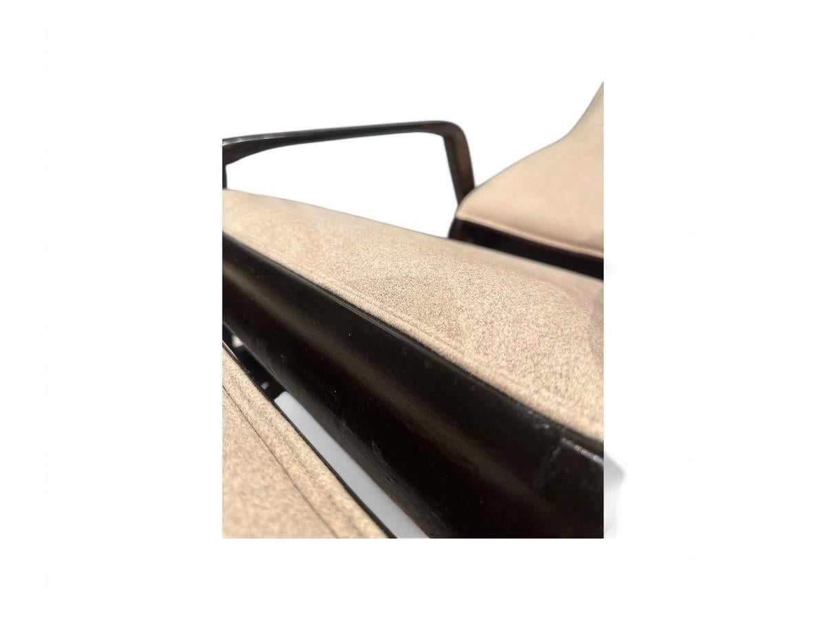 Chaise reclinabile moderna brasiliana in legno duro e Ultrasuede, Gerdau, anni '40 in vendita 9