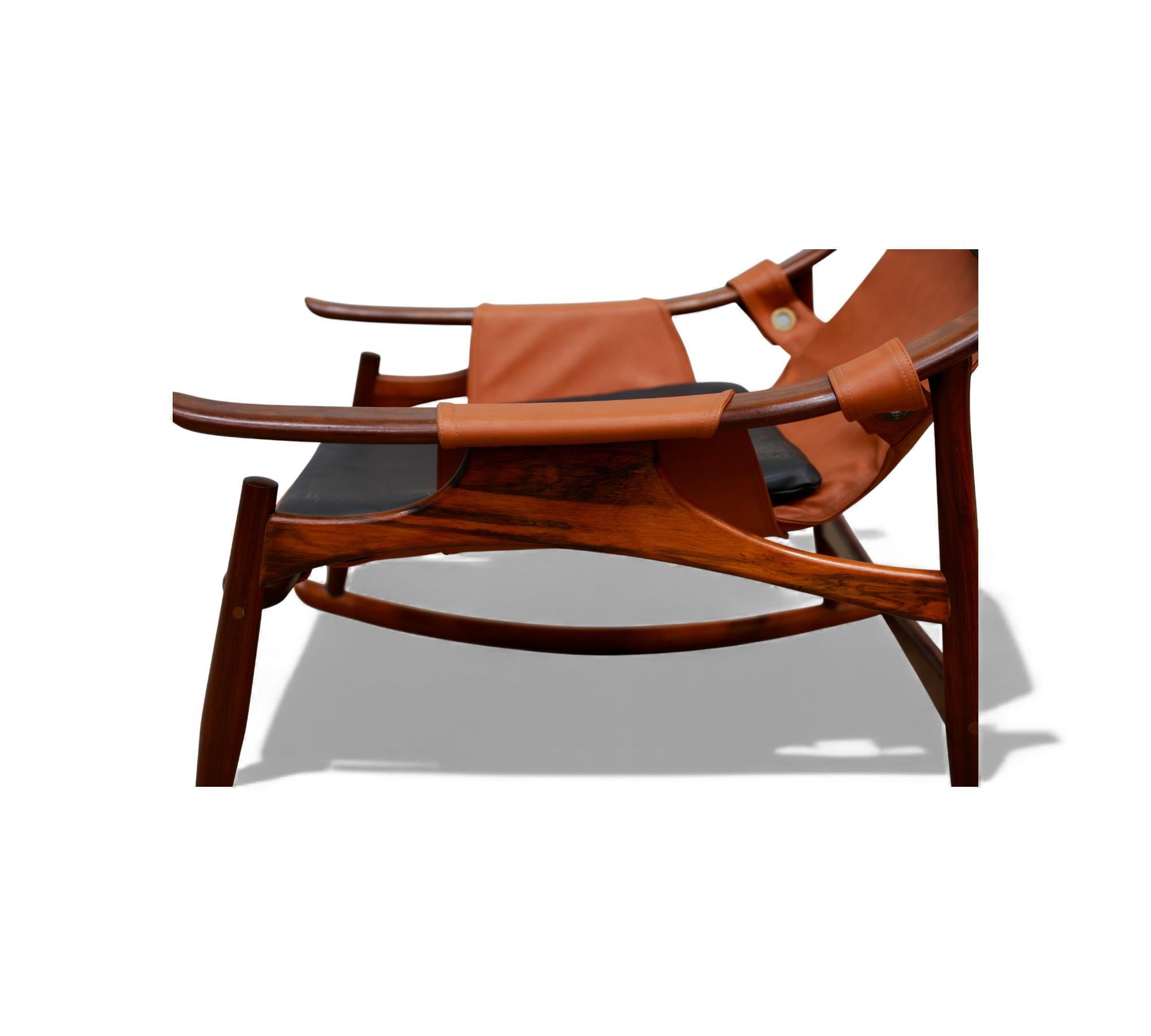 Brazilian Modern Rocking Chair in Hardwood & Leather, Liceu de Artes, 1960s For Sale 5