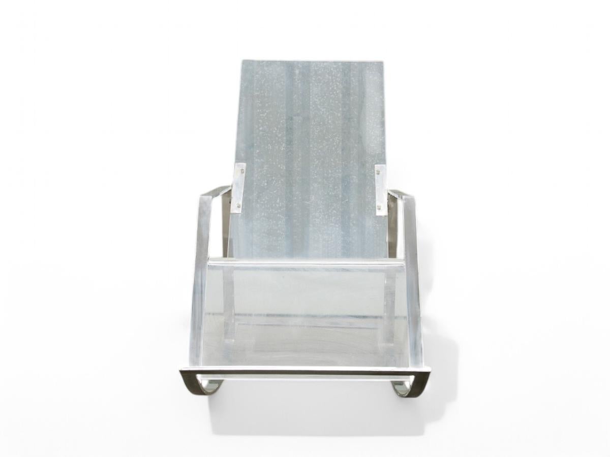 Hand-Crafted Brazilian Modern Rocking Chair in Metal and Acrylic, Unknown, 1970 For Sale