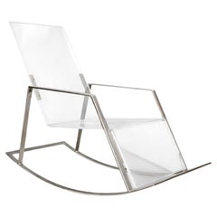 Brazilian Modern Rocking Chair in Metal and Acrylic, Unknown, 1970