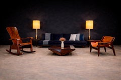 Fauteuils à bascule modernes brésiliens en bentwood, C.I.C., vers 1950