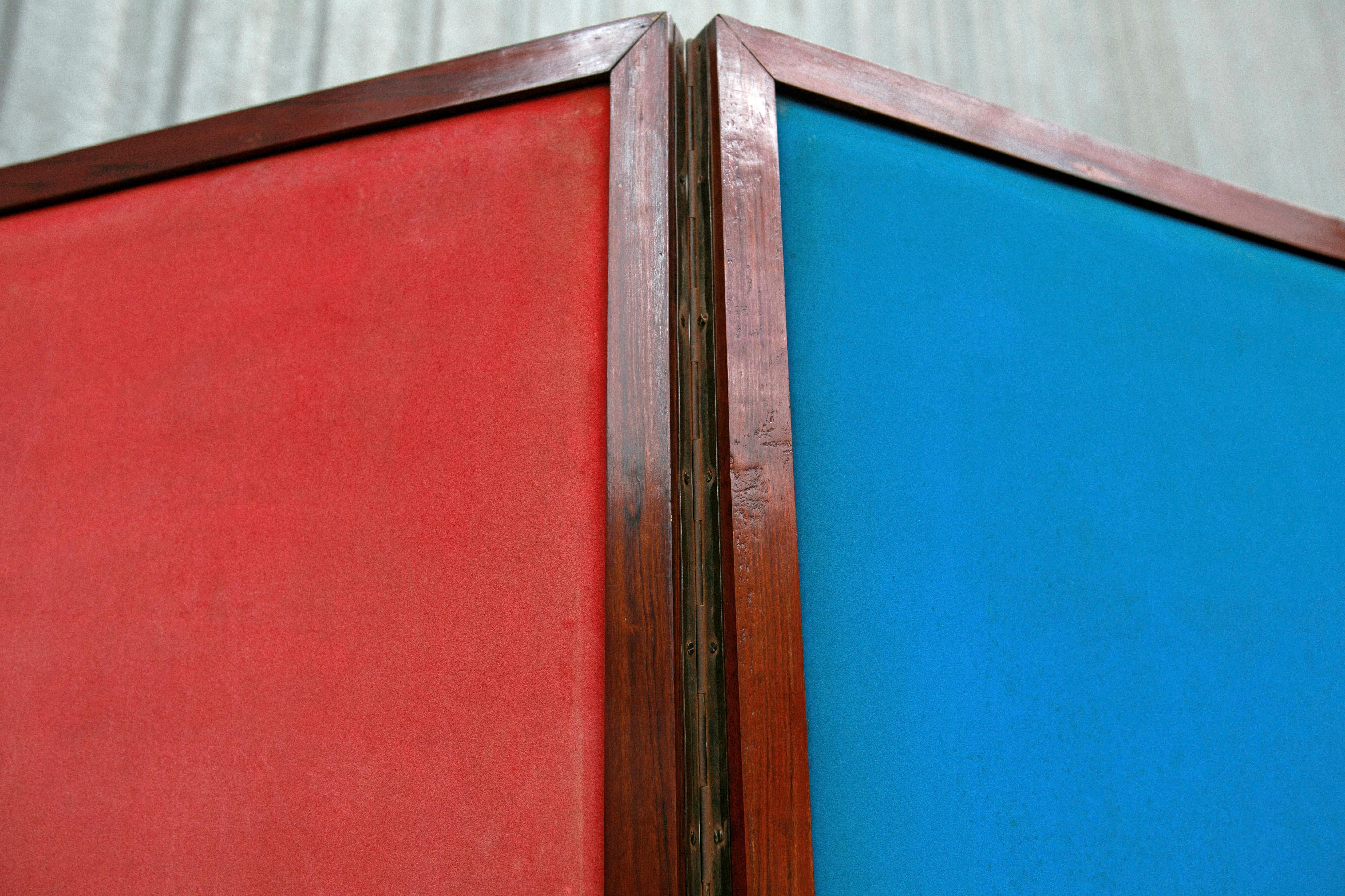 20th Century Brazilian Modern Room Divider in Hardwood & Leather by Sergio Rodrigues, 1960s For Sale