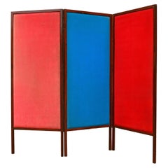 Vintage Brazilian Modern Room Divider in Hardwood & Leather by Sergio Rodrigues, 1960s