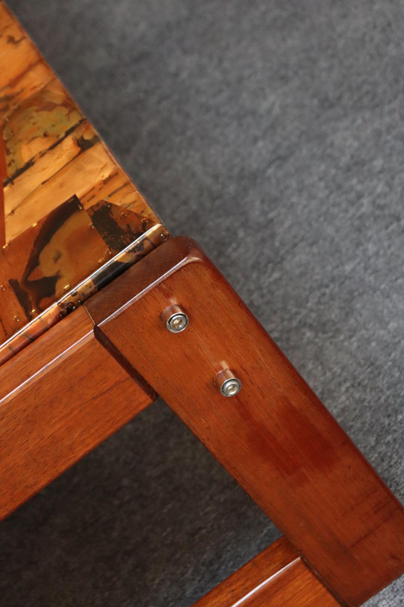 Brazilian Modern Rosewood and Copper Mosaic Coffee Table by Percival Lafer For Sale 8