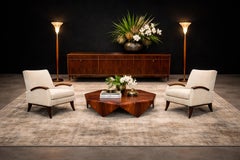 Brazilian Modern Rosewood Credenza with Brass Sabots, Giuseppe Scapinelli 1950s