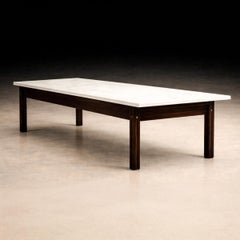 Brazilian Modern Rosewood & Marble Coffee Table, Ziglio Decorações, Brazil