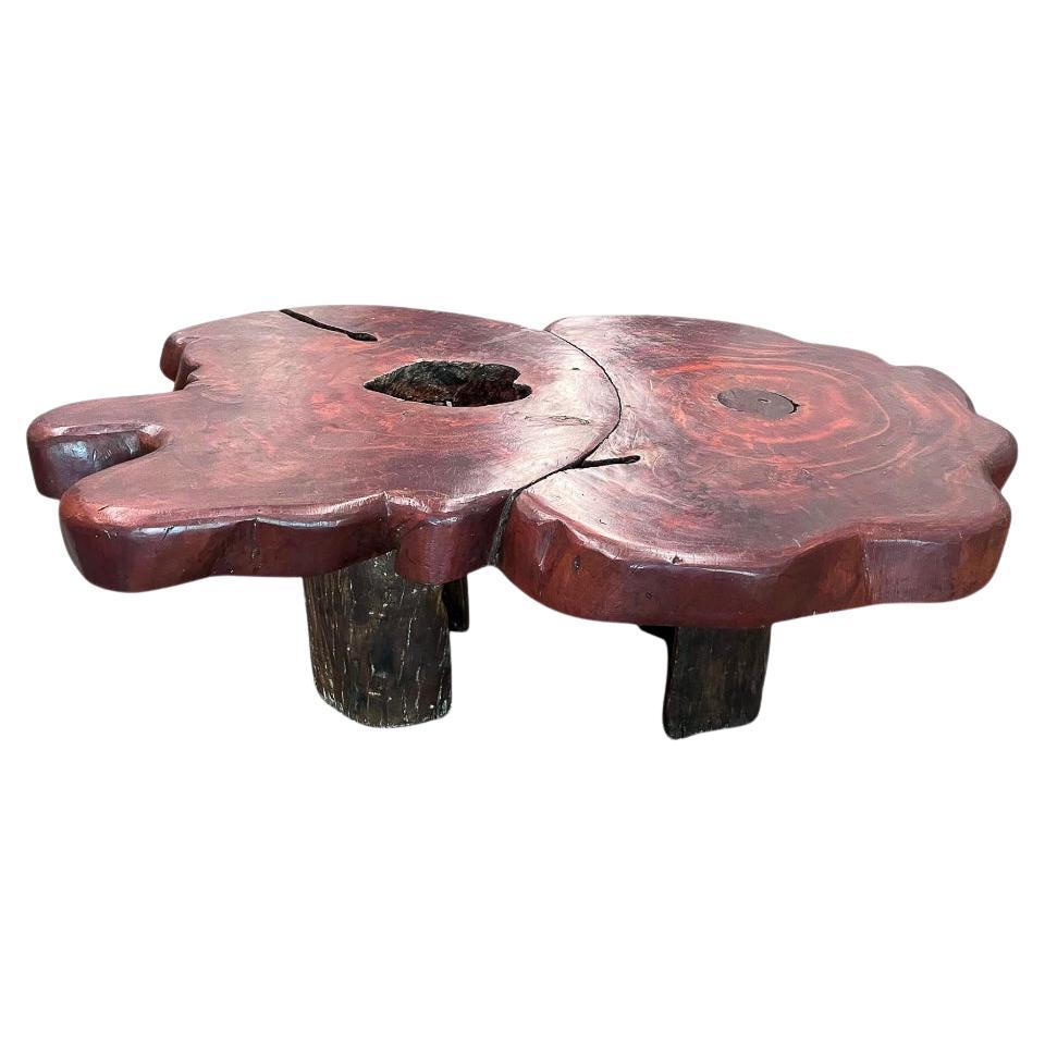 Table rustique brésilienne en bois de Pékin, années 1970