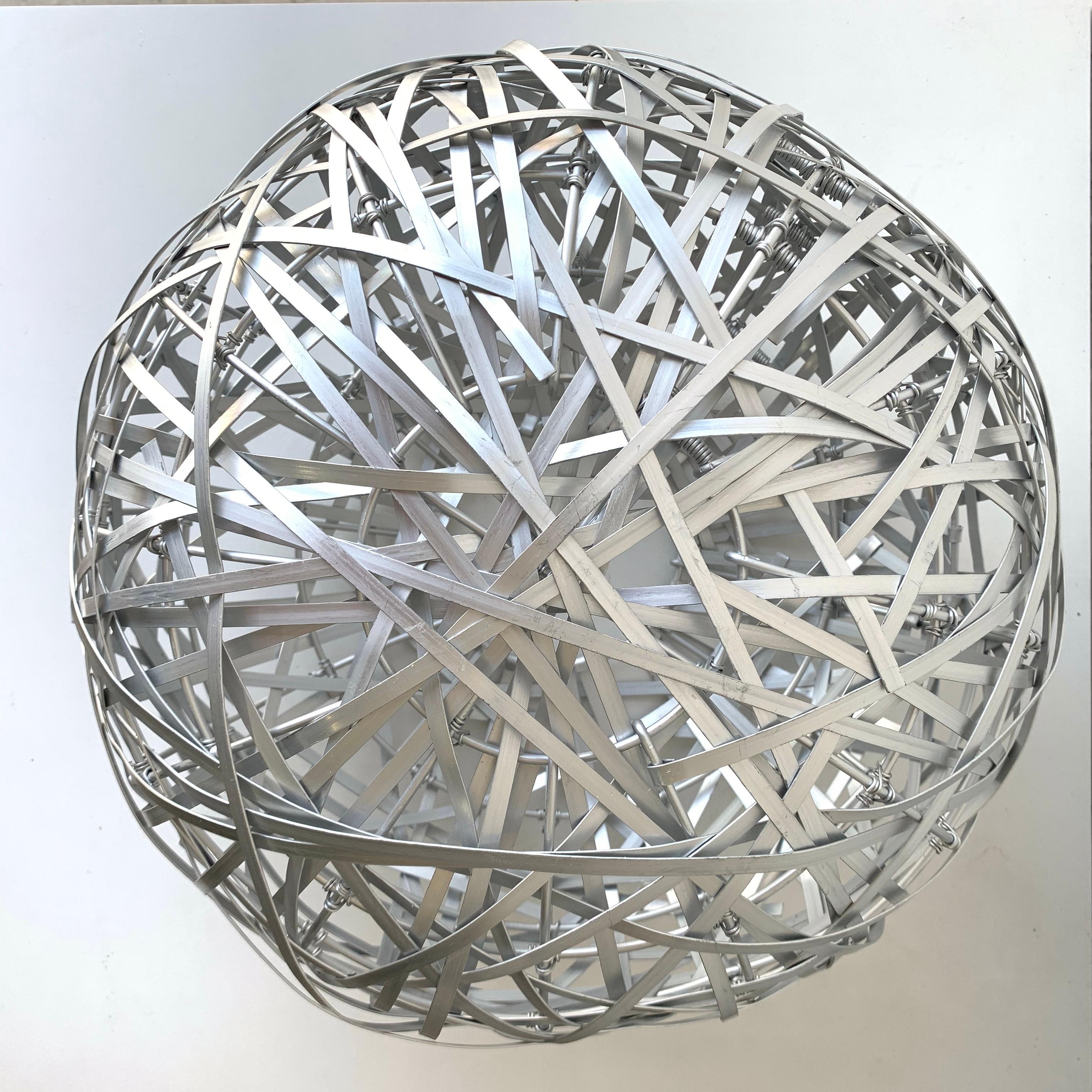 Brazilian Modern Sculptural Woven Aluminum Basket Attributed to Campana Brothers 3