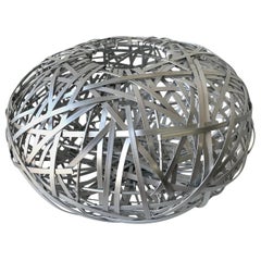 Brazilian Modern Sculptural Woven Aluminum Basket Attributed to Campana Brothers