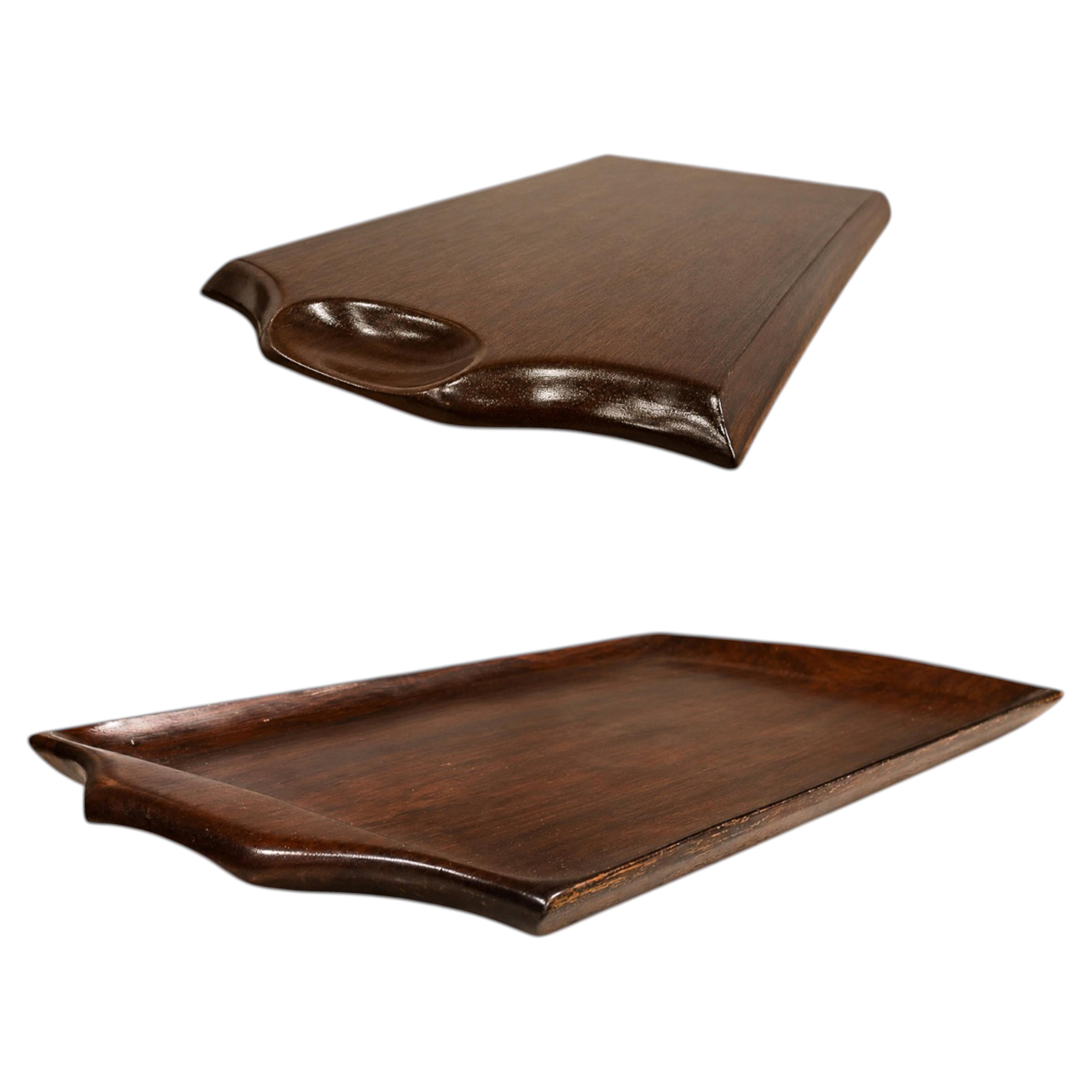 Brazilian Modern Serving Tray in Jacraanda, by Jean Gillon for WoodArt, Brazil