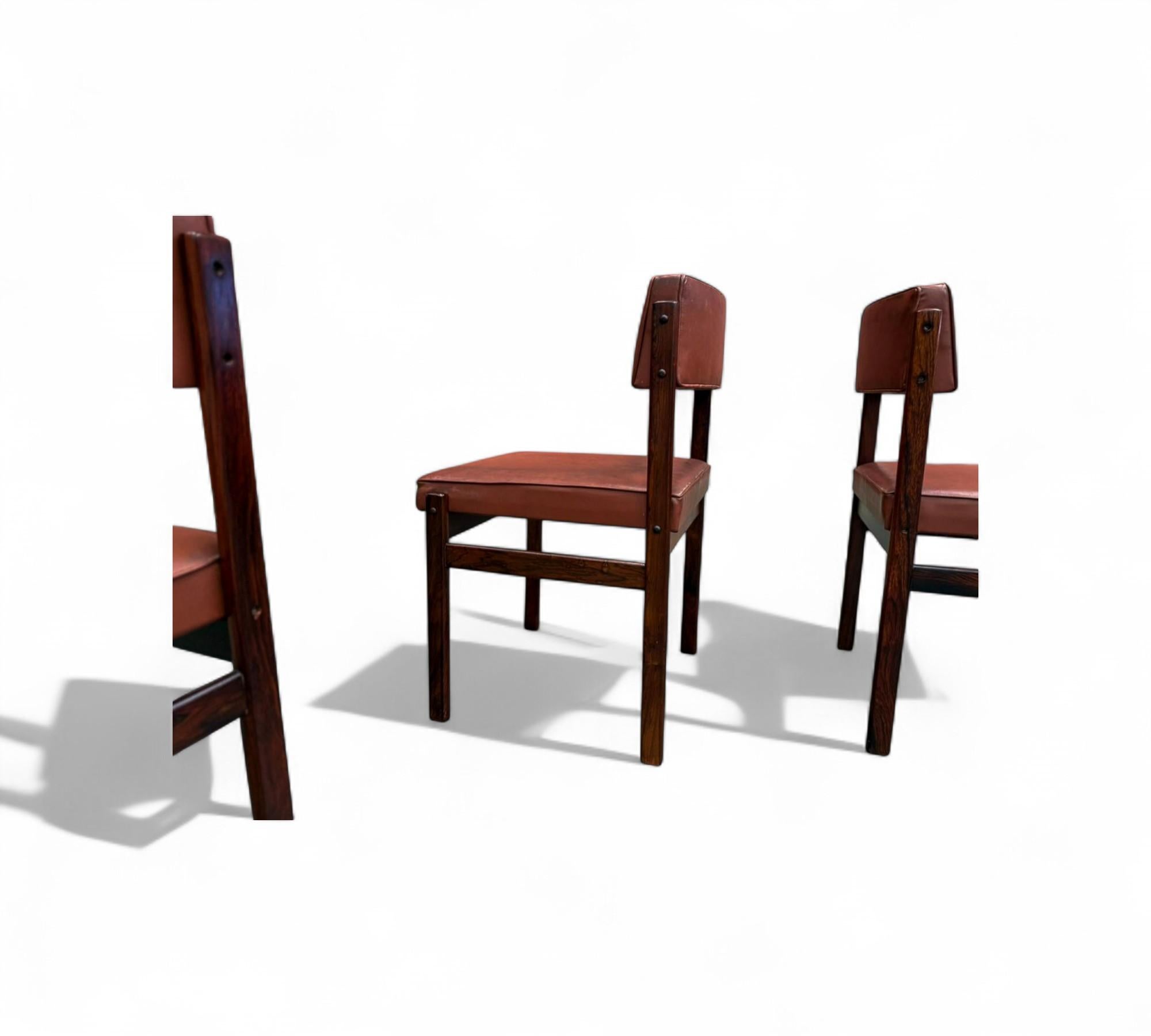 Set moderno brasiliano di 5 sedie da pranzo 