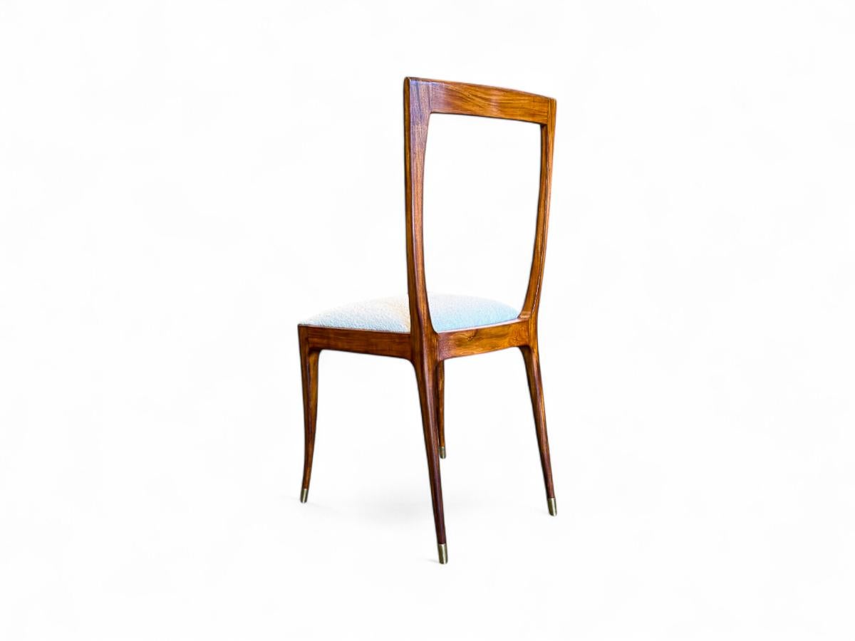 Set di 6 sedie da pranzo in legno duro e tessuto di Giuseppe Scapinelli, 1950 ca. in vendita 5