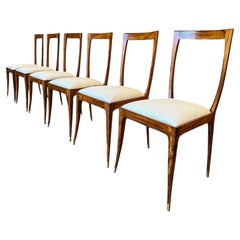 Brazilian Modern Set of 6 Chairs in Hardwood, Giuseppe Scapinelli, c. 1950s