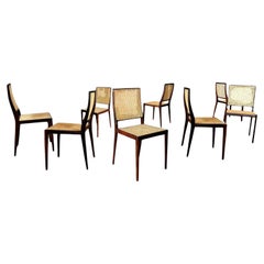 Brazilian Modern Set of 8 MT 552 in Hardwood, Geraldo de Barros, 1950s