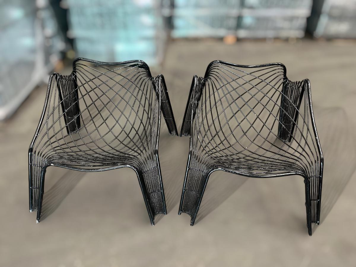 Ensemble de fauteuils modernes brésiliens de forme organique en fer, Unknown, années 1950 Bon état - En vente à New York, NY