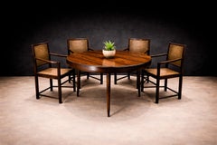 Brazilian Modern Set of Four Armchairs in Hardwood & Caning, Unknown, 1960s