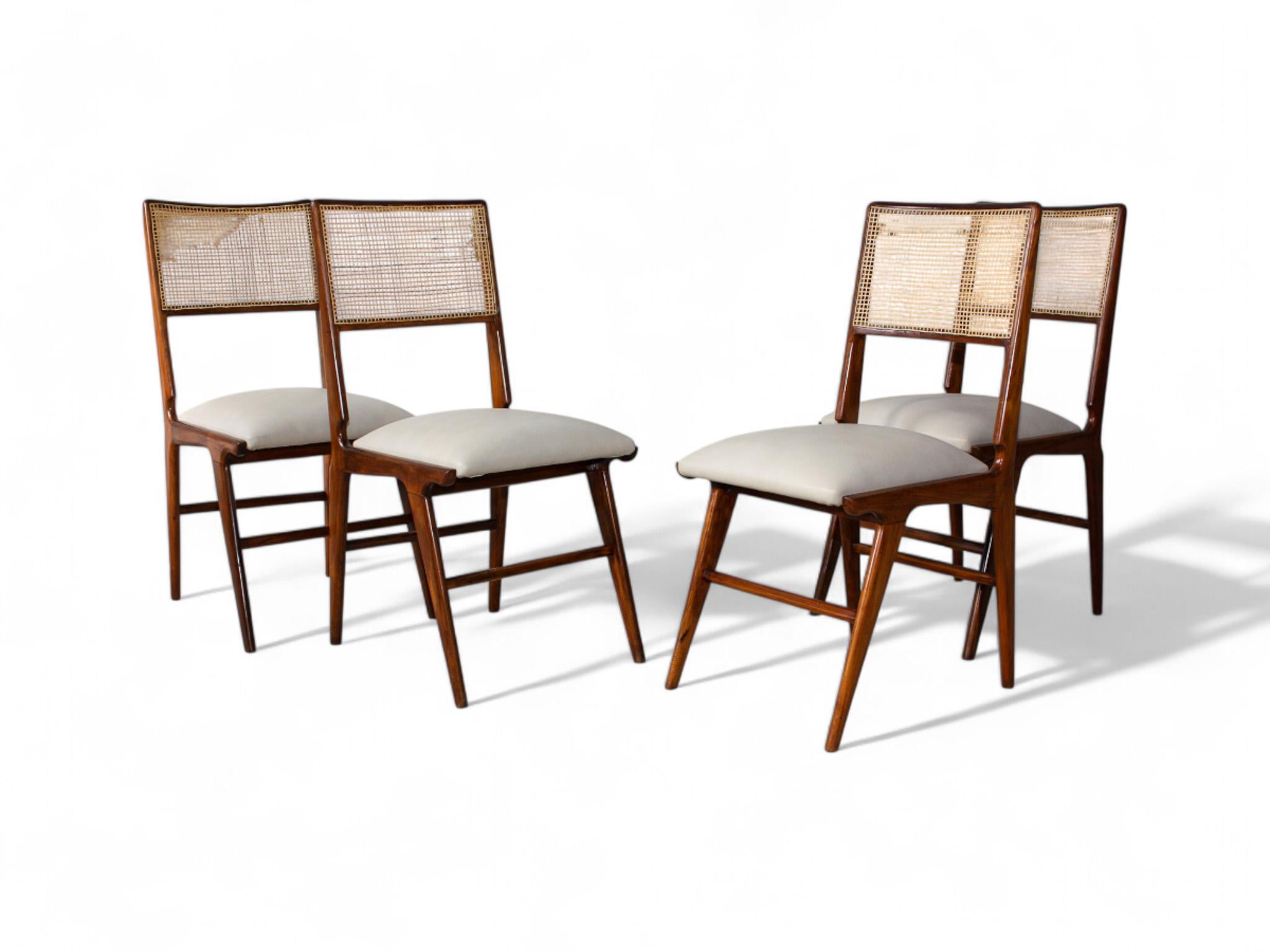 Mid-Century Modern Brazilian Modern Set of Four Chairs by Carlo Hauner and Martin Eisler, c. 1960s For Sale