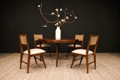 Conjunto moderno brasileño de cuatro sillas en caviuna y cuero, Carlo Hauner, c. 1960
