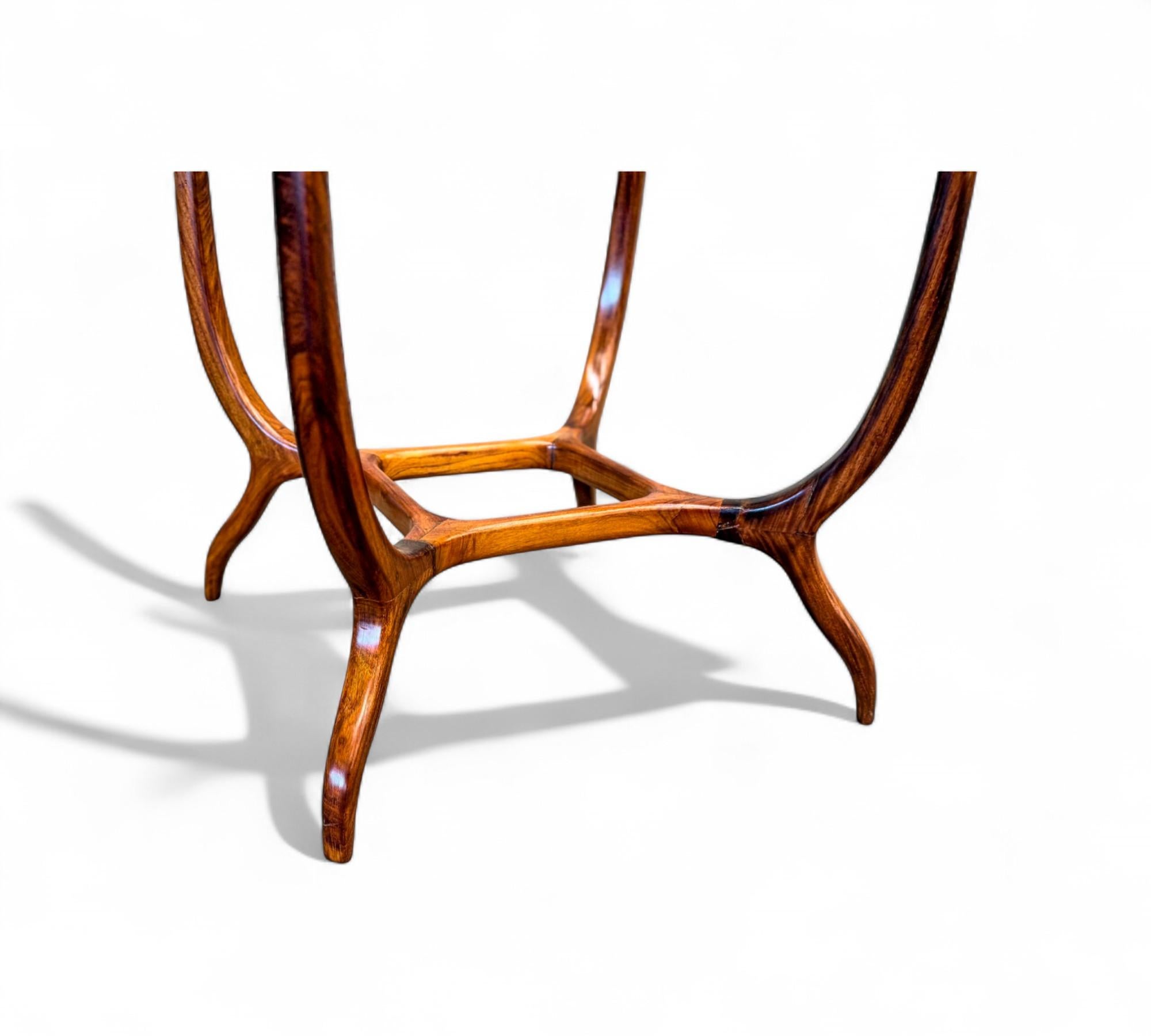 Brazilian Modern Side Table in Caviuna & Marble, Giuseppe Scapinelli, 1950s For Sale 6