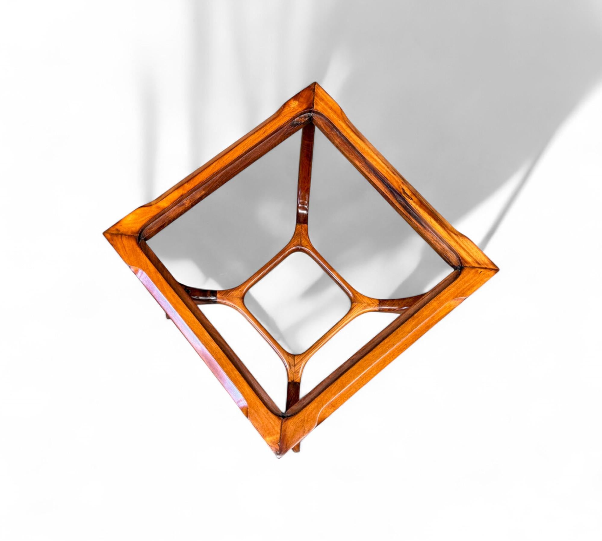 Brazilian Modern Side Table in Caviuna & Marble, Giuseppe Scapinelli, 1950s For Sale 7