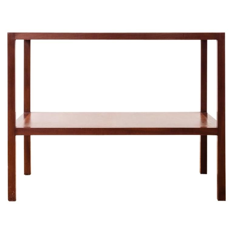 Brazilian Modern Side Table in Hardwood and Glass by Joaquim Tenreiro circa 1960