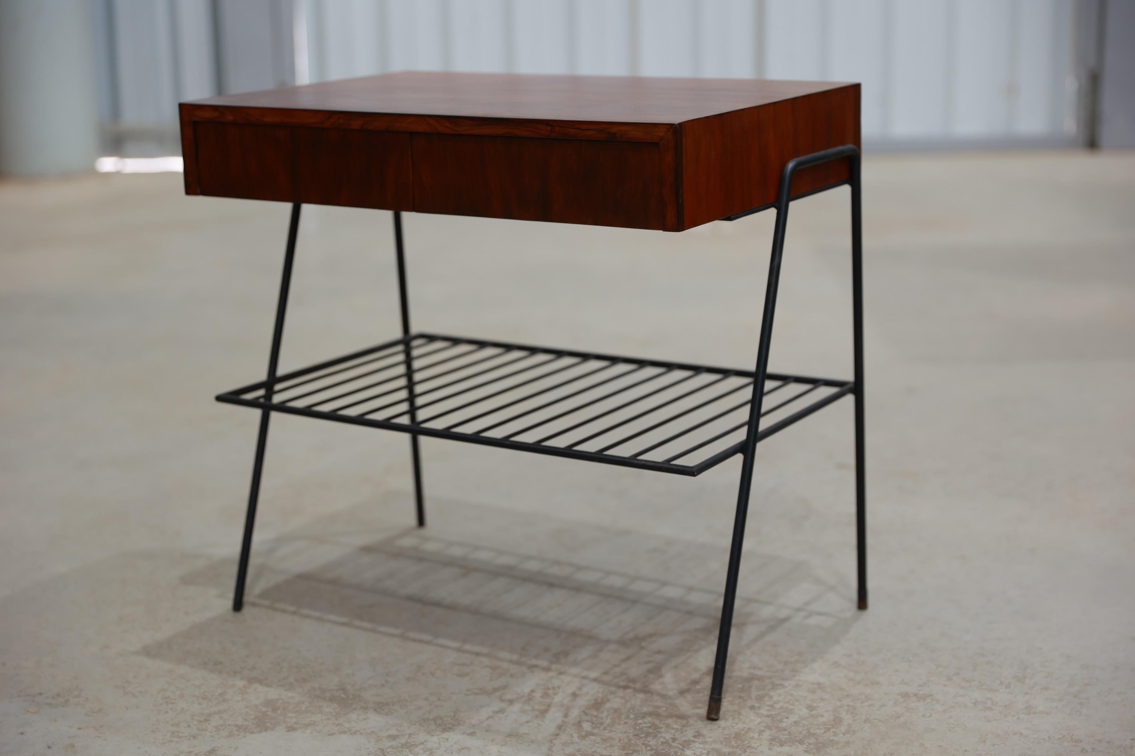 Brazilian Modern Side table in Hardwood and Metal, Unknown, c. 1950 For Sale 8