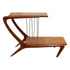 Table d'appoint moderne brésilienne en bois dur par Giuseppe Scapinelli, années 1950, Brésil