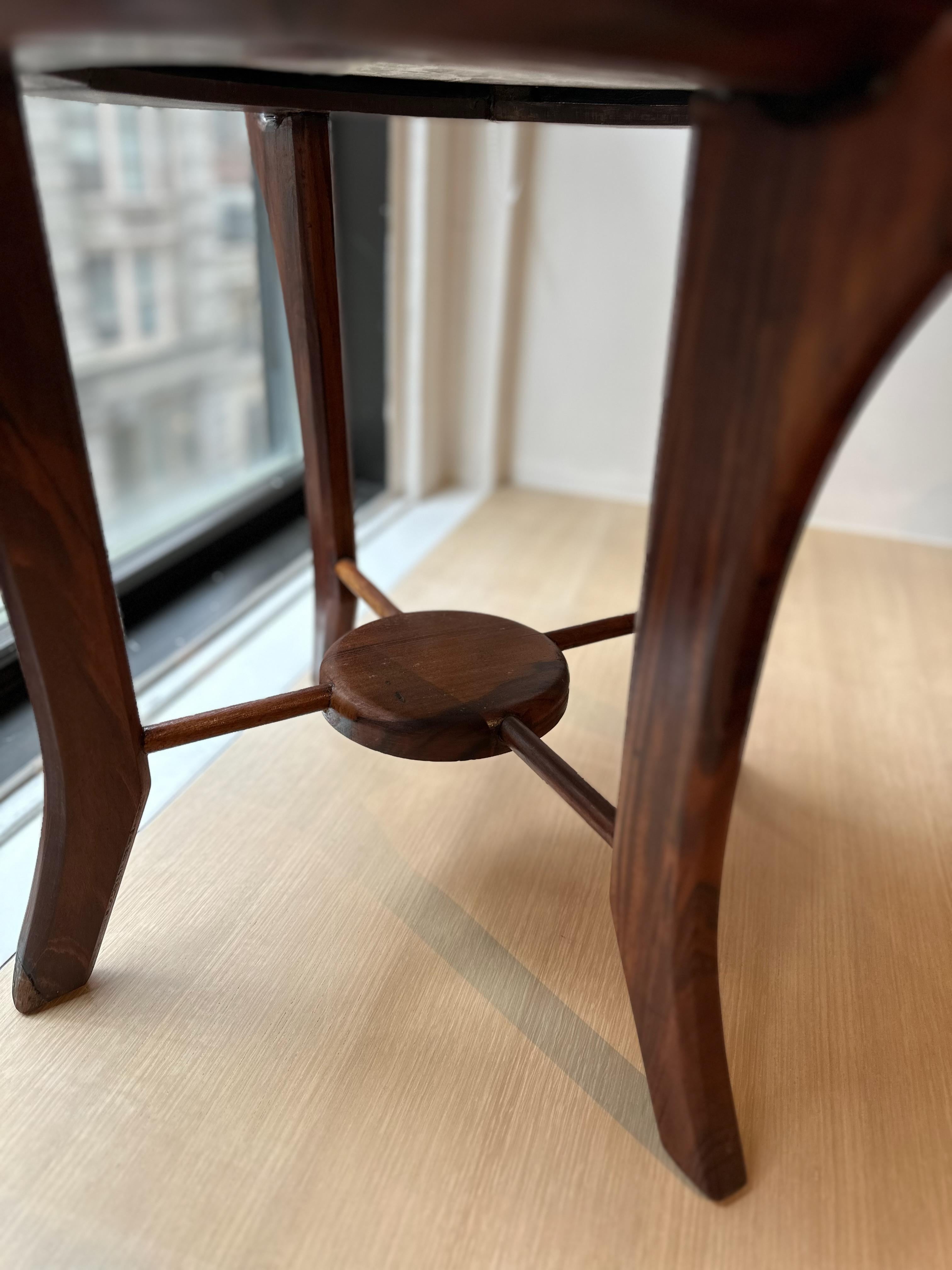 Brazilian Modern Side Table in Hardwood & Marble by Giuseppe Scapinelli, Brazil 4