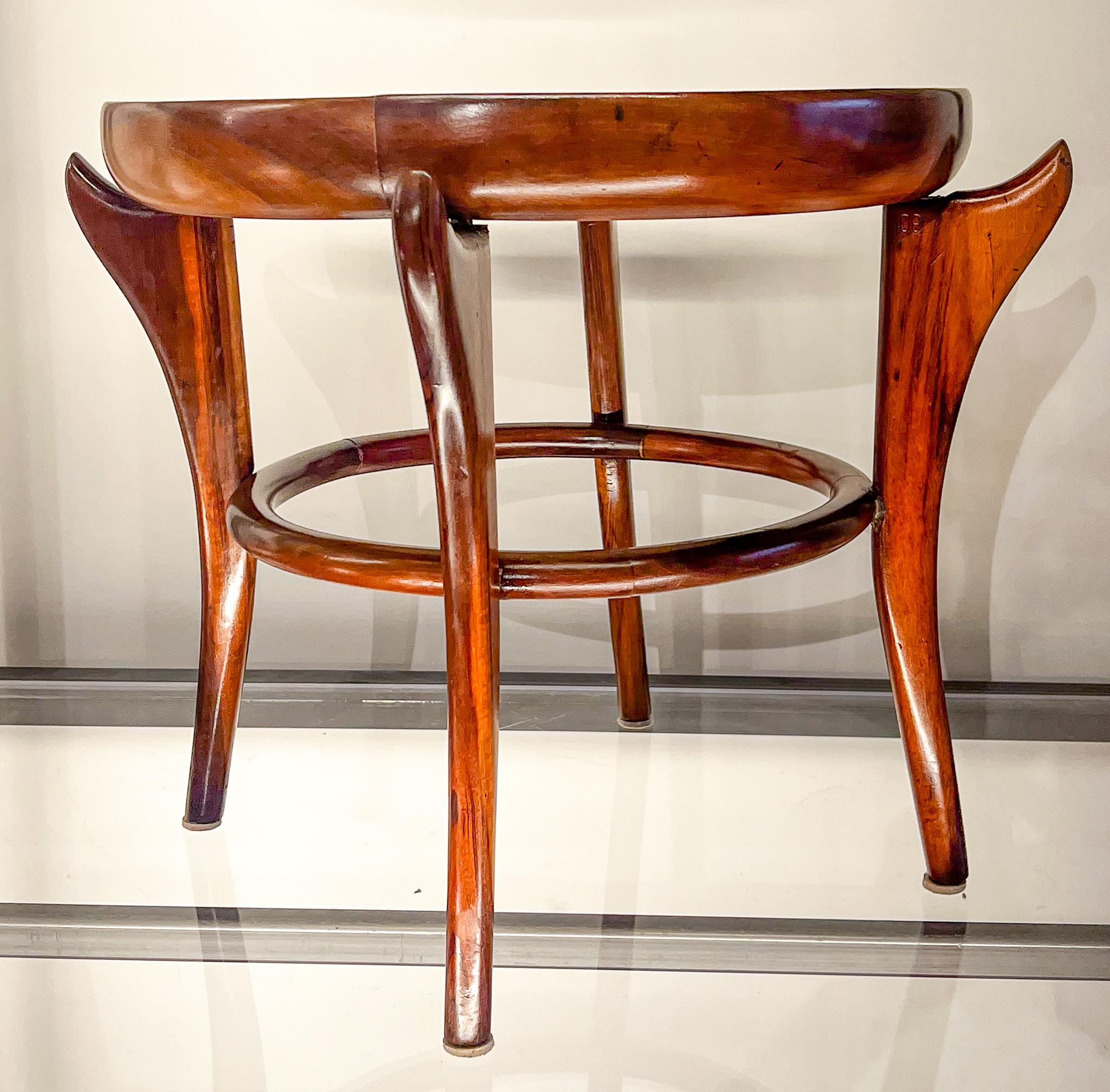 Mid-Century Modern Brazilian Modern Side Table in Hardwood & Marble by Giuseppe Scapinelli, Brazil