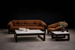 Brazilian Modern Side Table in Hardwood & Marble, Percival Lafer, 1970's