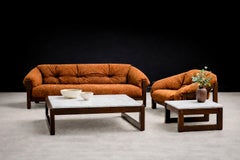 Brazilian Modern Side Table in Hardwood & Marble, Percival Lafer, 1970's