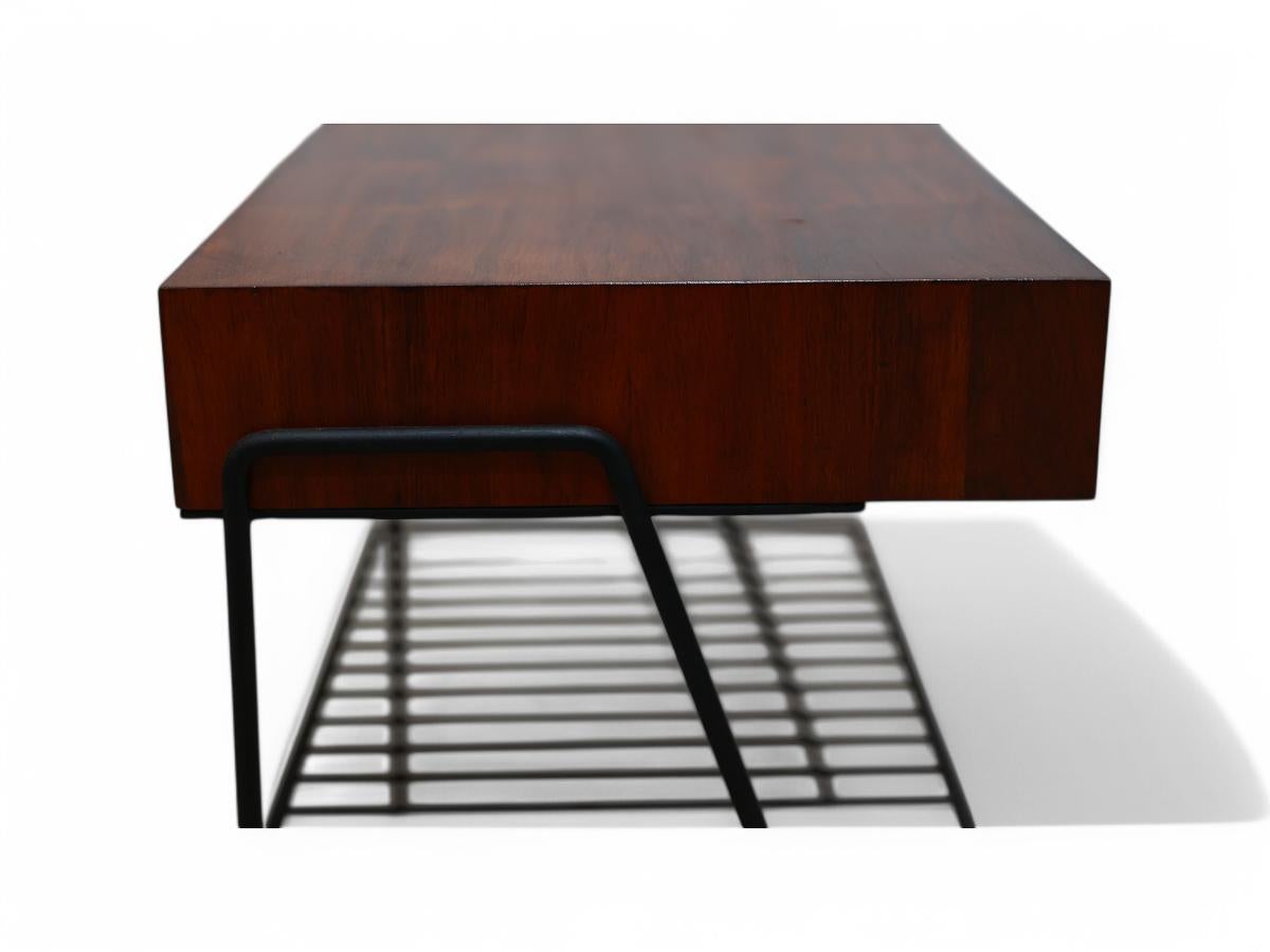Table d'appoint moderne brésilienne en bois dur et métal, Unknown, c. 1950 en vente 3