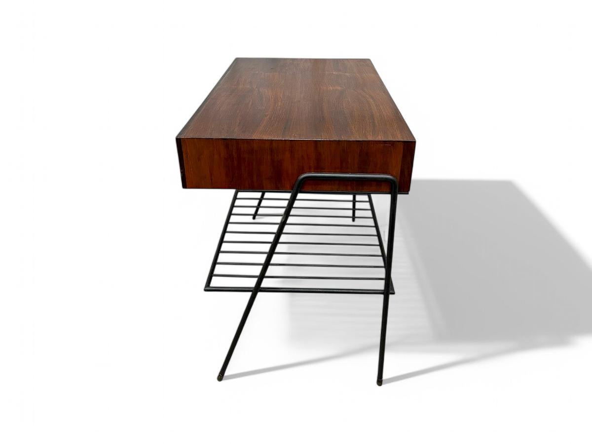 Table d'appoint moderne brésilienne en bois dur et métal, Unknown, c. 1950 en vente 5