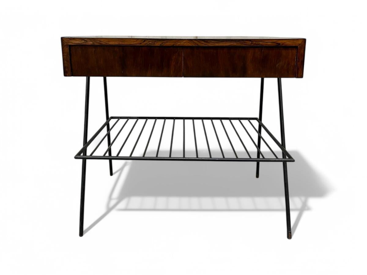 Table d'appoint moderne brésilienne en bois dur et métal, Unknown, c. 1950 en vente 6