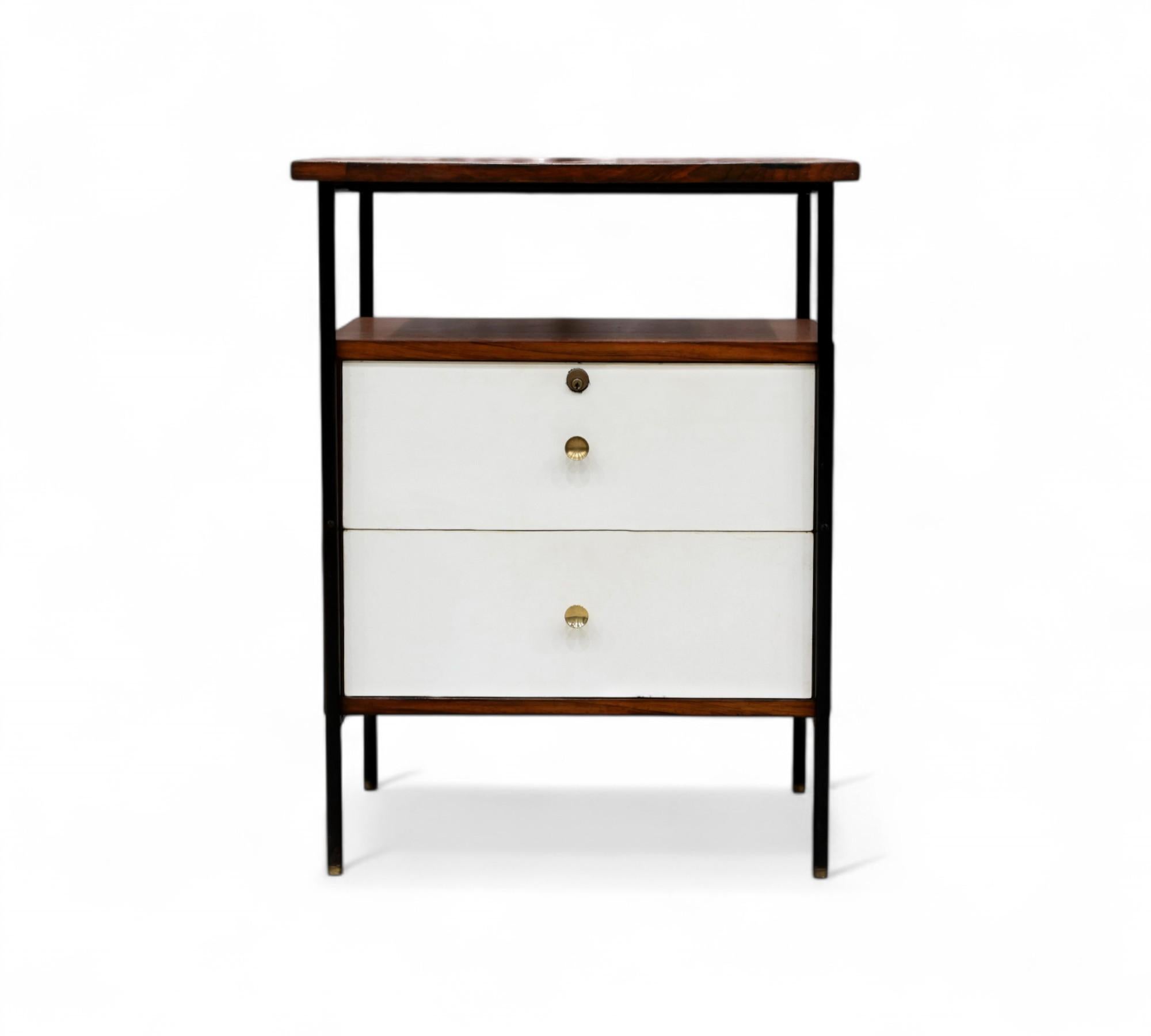 Available today, with domestic shipping in the NYC metro area included, this Brazilian Mid-Century Side Table in Metal, Hardwood and Formica by Geraldo de Barros for Unilabor, c. 1950 is nothing less than gorgeous! 

This exceptionally rare side